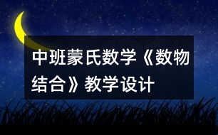 中班蒙氏數(shù)學《數(shù)物結合》教學設計