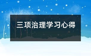 三項治理學習心得