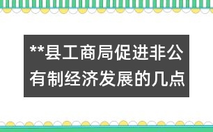 **縣工商局促進(jìn)非公有制經(jīng)濟(jì)發(fā)展的幾點做法和體會