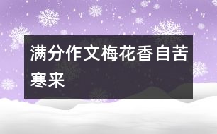 滿(mǎn)分作文：梅花香自苦寒來(lái)