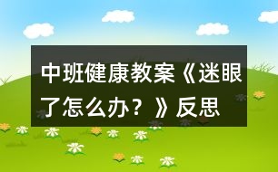 中班健康教案《迷眼了怎么辦？》反思