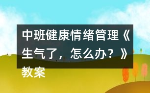 中班健康情緒管理《生氣了，怎么辦？》教案反思