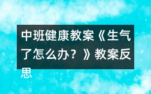 中班健康教案《生氣了怎么辦？》教案反思 （情緒調(diào)節(jié)）