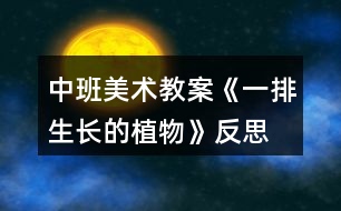 中班美術(shù)教案《一排生長(zhǎng)的植物》反思