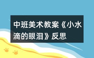 中班美術教案《小水滴的眼淚》反思