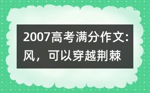2007高考滿分作文:風(fēng)，可以穿越荊棘