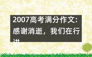 2007高考滿分作文:感謝消逝，我們在行進（浙江）