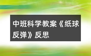 中班科學教案《紙球反彈》反思