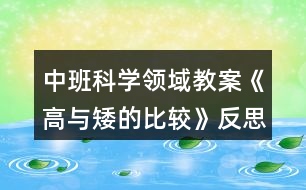 中班科學領域教案《高與矮的比較》反思