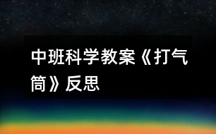 中班科學(xué)教案《打氣筒》反思