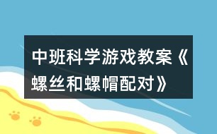 中班科學(xué)游戲教案《螺絲和螺帽配對》