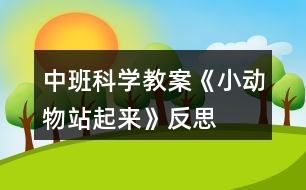 中班科學(xué)教案《小動(dòng)物站起來(lái)》反思