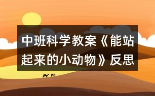 中班科學(xué)教案《能站起來的小動(dòng)物》反思