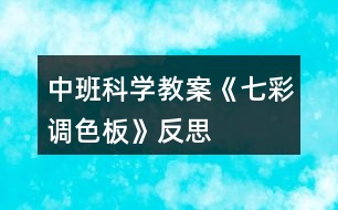 中班科學教案《七彩調(diào)色板》反思