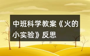中班科學(xué)教案《火的小實驗》反思