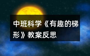 中班科學《有趣的梯形》教案反思