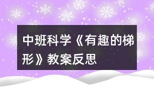 中班科學《有趣的梯形》教案反思