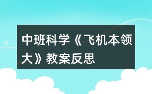 中班科學(xué)《飛機本領(lǐng)大》教案反思