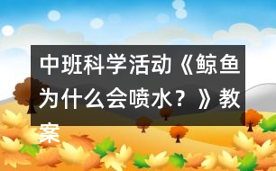 中班科學活動《鯨魚為什么會噴水？》教案