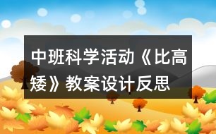 中班科學(xué)活動(dòng)《比高矮》教案設(shè)計(jì)反思