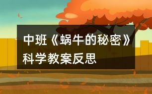 中班《蝸牛的秘密》科學教案反思