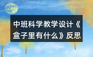 中班科學教學設計《盒子里有什么》反思