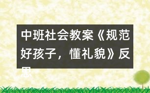 中班社會(huì)教案《規(guī)范好孩子，懂禮貌》反思