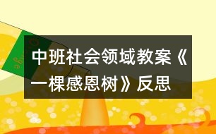 中班社會(huì)領(lǐng)域教案《一棵感恩樹(shù)》反思