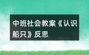 中班社會教案《認識船只》反思
