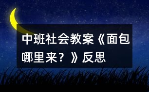 中班社會教案《面包哪里來？》反思