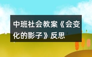 中班社會教案《會變化的影子》反思