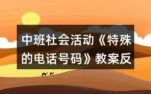 中班社會(huì)活動(dòng)《特殊的電話號(hào)碼》教案反思