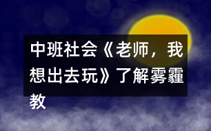 中班社會(huì)《老師，我想出去玩》（了解霧霾）教案反思