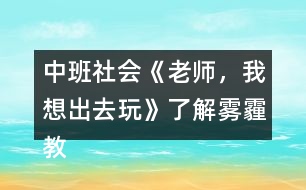 中班社會(huì)《老師，我想出去玩》（了解霧霾）教案反思