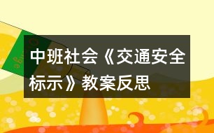 中班社會《交通安全標示》教案反思