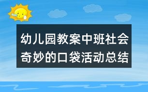 幼兒園教案中班社會奇妙的口袋活動總結(jié)