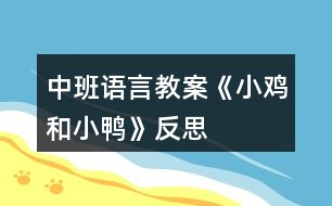 中班語言教案《小雞和小鴨》反思
