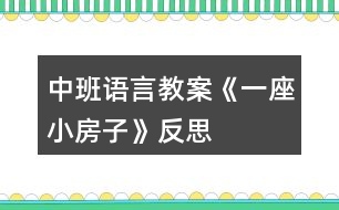 中班語(yǔ)言教案《一座小房子》反思