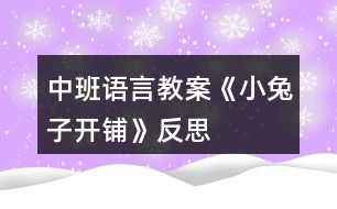 中班語(yǔ)言教案《小兔子開(kāi)鋪》反思