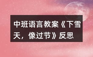 中班語(yǔ)言教案《下雪天，像過(guò)節(jié)》反思