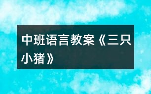 中班語(yǔ)言教案《三只小豬》