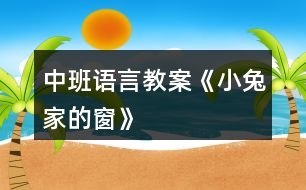 中班語(yǔ)言教案《小兔家的窗》