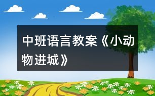 中班語言教案《小動物進(jìn)城》