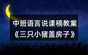 中班語(yǔ)言說(shuō)課稿教案《三只小豬蓋房子》反思