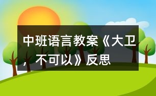 中班語言教案《大衛(wèi)，不可以》反思