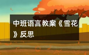中班語(yǔ)言教案《雪花》反思