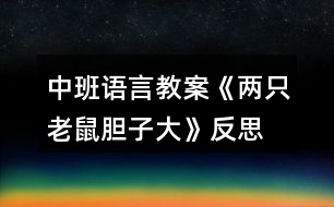 中班語(yǔ)言教案《兩只老鼠膽子大》反思