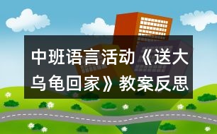 中班語言活動(dòng)《送大烏龜回家》教案反思