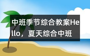 中班季節(jié)綜合教案：Hello，夏天（綜合）中班
