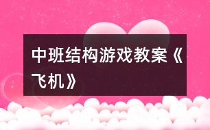 中班結構游戲教案《飛機》